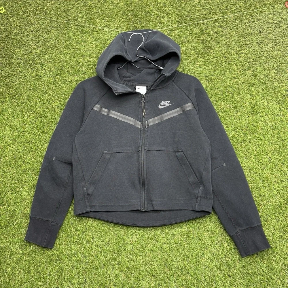 Nike Tech Fleece Hoodie Womens XS Black Full Zip Jacket Performance CW4298-010